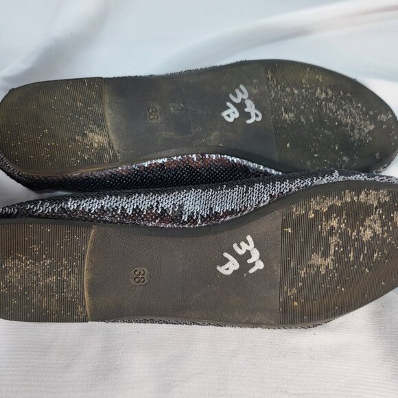 Fever Sole Sparkle Memory Foam Cushioned Shiny Ballet Flats Pewter Size 7.5 - Picture 8 of 8